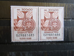 Portugal- 1990 - Estampilha Fiscal - Fiscal Stamp,Timbre,Sello 300 Escudos 2 Val. - Nuovi