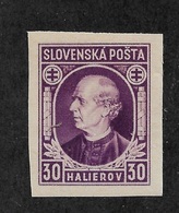 Slovakia 1939,Hlinka Issue,Scott # 29a Imperf,VF-XF MNH**OG (AD-St) - Neufs