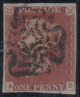 GRAN BRETAGNA    1841   1p RED USED SUPERB STAMP PLATE 36 CANCELLED BLACK MC RARE - Gebraucht