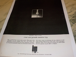 ANCIENNE PUBLICITE UNE GRANDE  MONTRE LIP  1967 - Autres & Non Classés