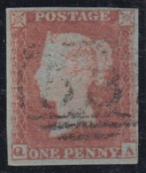 GRAN BRETAGNA    1845   1p RED  VFU ORANGE TINT SG 8 SPEC. B2 CANC 53 BATH - Used Stamps