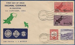 PAKISTAN 1961 MNH  FIRST DAY COVER FDC INTRODUCTION OF DECIMAL COINAGE SYSTEM IN PAKISTAN COIN COINS   AS PER SCAN - Pakistan