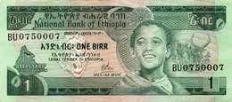 ETHIOPIA 1 BIRR 1976 P-30a XF+AUNC  SERIE BU 0750007 - Aethiopien