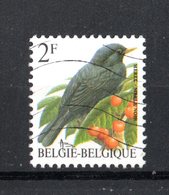 BELGIO  :  Uccelli Di Buzin - Turdus Merula  -  2 F.  -  1 Val. Usato  Del.  1.06.1992 - Passeri