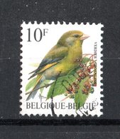 BELGIO  :  Uccelli Di Buzin - Carduelis Chloris  -  10 F.  -  1 Val. Usato  Del.  1.06.1992 - Passeri