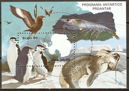 Brazil 1990 MiNr. 2346(Block 82) Brasilien Birds Marine Animals Penguins Antartica PROANTAR 1 S\sh  MNH** 3,20 € - Antarctic Wildlife