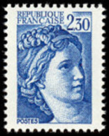 France Sabine De Gandon N° 2156 A ** Variété Sans Bandes De Phosphore Du 2f30 Bleu - 1977-81 Sabine (Gandon)