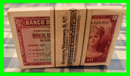 ESPAÑA TACO DE 100 BILLETES DE 10 PESETAS (( CERTIFICADO DE PLATA  AÑO 1935 )) - 1-2 Pesetas