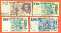 Lot De 4 Billets De La Banque D'italie 70 000 Lires - Vrac - Billets