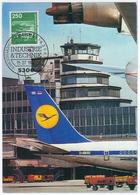 Germany Deutschland 1982 Maximum Card, Industrie & Technik, Frankfurt Am Main, Flughafen Airport Plane Airplane Airship - 1981-2000