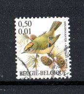 BELGIO  :  Uccelli Di Buzin -  Regulus Regulus   -  0,50 F./0,01€.  -  1 Val. Usato  Del.  26.03.2001 - Passeri
