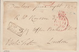 LETTER, FRONT. 11 JUL 1850. FREE. T.P RATE 2. DUNLEE - ...-1840 Vorläufer