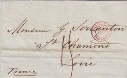 LETTER, 5 2 1846. LONDON TO FRANCE. ENTREE ANGL / BOULOGNE. TAXE PLUME 15 - ...-1840 Vorläufer