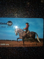 ESPAGNE PREPAID GLOBAL ONE SPRINT FRANCE TELECOM CHEVAL HORSE 1000 PTA UT VALID 04.98 - Paarden