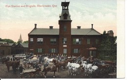 Fire Station And Brigade, Sherbrooke, Quebec, Valentine & Son's  (P102) - Sherbrooke