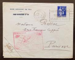 FRANCE  1 Ere Liaison Aerienne De Nuit PARIS PAU 10 Mai 1939. Affranchissement N°368 Seul Sur Lettre Cachet PAU Pour Par - 1960-.... Cartas & Documentos