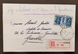 FRANCE  Yvert N°274 Seul Sur Lettre Recommandée Au Tarif. Cachet Saint MARCELIN. 4/7/1931. Greffe Tribunal - Brieven En Documenten