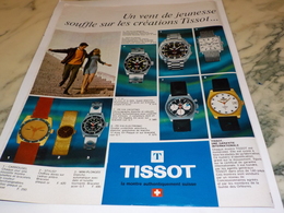 ANCIENNE PUBLICITE VENT DE JEUNESSE MONTRE TISSOT 1969 - Autres & Non Classés