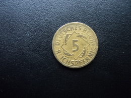 ALLEMAGNE : 5 REICHSPFENNIG   1925 A     KM 39      TTB - 5 Rentenpfennig & 5 Reichspfennig