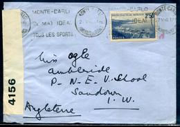 MONACO - N° 179A / LETTRE AVEC O.M. DU 27/5/1940 POUR L'ANGLETERRE AVEC CENSURE - TB - Storia Postale