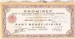 Titre Ancien - PROMIREP - Société De Prospections Minières Et De Recherches Pétrolières - - Pétrole