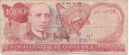 BILLETE DE COSTA RICA DE 1000 COLONES AÑO 1997 SERIE D  (BANKNOTE) - Costa Rica