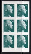 USA 2001-3 George Washington 23c Self-adhesive Sheet Definitive Pane Of 6, MNH (SG 3947) - Neufs