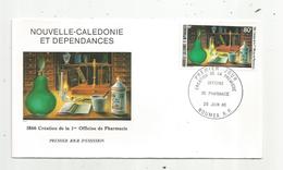 Premier Jour , FDC , NOUVELLE CALEDONIE ET DEPENDANCES ,1866, Création De La 1 ére Pharmacie,1986 - Cartas & Documentos