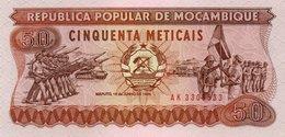 MOZAMBIQUE 50 METICAIS 1986 P-129b UNC SERIE AK 3308533 - Mozambique