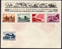 YUGOSLAVIA 1939 Centenary Of Postal Services In Serbia FDC.  Michel 370-74 - FDC