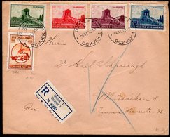 YUGOSLAVIA 1939 Assassination Anniversary Set On Registered Cover.  Michel 389-92 - Lettres & Documents