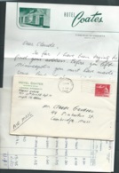 Lettre Entete De L'hotel "Coates "  Virginia - Minnesota  ( Septembre 1963 )  Raa53 - USA