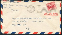 1957 Iceland US Army Air Force Postal Service A.P.O. 81 Fieldpost Military Cover - New York, USA - Covers & Documents