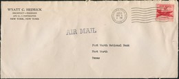 1953 Iceland US Army Air Force Postal Service A.P.O. 81 Fieldpost Keflavik Military Cover -Fort Worth National Bank, USA - Covers & Documents