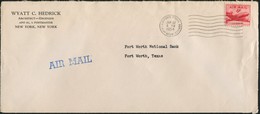 1954 Iceland US Army Air Force Postal Service A.P.O. 81 Fieldpost Keflavik Military Cover - Fort Worth National Bank,USA - Covers & Documents