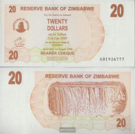 Zimbabwe Pick-number: 40 Uncirculated 2006 20 Dollars - Zimbabwe