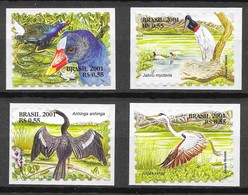 Brazil 2001 Mi.No. 3198,3199,3200,3206 Brasilien Birds Pantanal 4v  MNH** 2.80 € - Ungebraucht