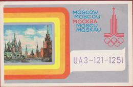 QSL Card Amateur Radio Station Funkkarte Soviet Propaganda Rusland Russia USSR Olympic Games 1980 Moscow 1979 CCCP - Radio Amateur