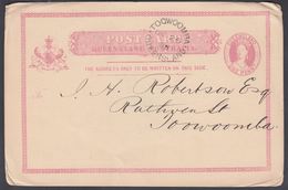 1888. QUEENSLAND AUSTRALIA  ONE PENNY POST CARD VICTORIA. TOOWOOMBA QUEENSLAND DE 26 ... () - JF321606 - Briefe U. Dokumente