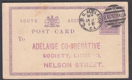 1888. SOUTH AUSTRALIA. ONE PENNY. POST CARD. G.P.O. ADELAIDE S.A. JA 16 88 R S AUSTRA... () - JF321616 - Cartas & Documentos