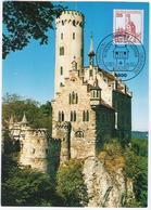 Germany Deutschland 1982 Maximum Card, Burgen Und Schlösser, Schloss Lichtenstein, Castle, Dauerserie, Bonn - 1981-2000