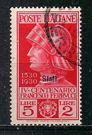 COLONIE ITALIANE1930 EGEO - SIMI FERRUCCI SASS. 16 USATO VF - Egeo (Simi)