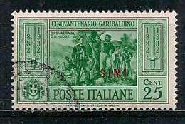 COLONIE ITALIANE1932 EGEO - SIMI GARIBALDI SASS. 19 USATO VF - Aegean (Simi)