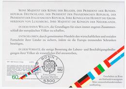 Germany Deutschland 1982 Maximum Card, Europa Europamarken CEPT, 1957-1982 Romische Vertrage, Roman Contracts, Bonn - 1981-2000