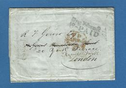 BOUCHES DU RHONE MARSEILLE  ACHEMINEUR 1852 Pour LONDRES - Poste Maritime