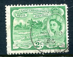 St Kitts, Nevis & Anguilla 1954-63 QEII Pictorial Definitive - 2c Warner Park - Green - Used (SG 108) - St.Christopher-Nevis & Anguilla (...-1980)