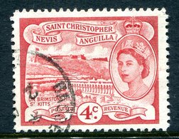 St Kitts, Nevis & Anguilla 1954-63 QEII Pictorial Definitive - 4c Brimstone Hill Used (SG 110) - St.Christopher, Nevis En Anguilla (...-1980)