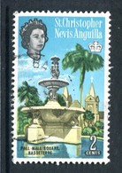 St Kitts, Nevis & Anguilla 1963-69 QEII Pictorials - 2c Pall Mall Square Used (SG 131) - St.Christopher-Nevis & Anguilla (...-1980)