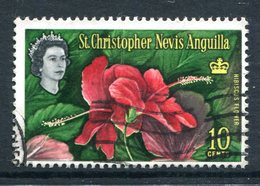 St Kitts, Nevis & Anguilla 1963-69 QEII Pictorials - 10c Hibiscus Used (SG 136) - St.Cristopher-Nevis & Anguilla (...-1980)