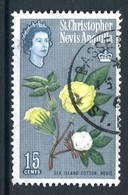 St Kitts, Nevis & Anguilla 1963-69 QEII Pictorials - 15c Sea Island Cotton Used (SG 137) - San Cristóbal Y Nieves - Anguilla (...-1980)